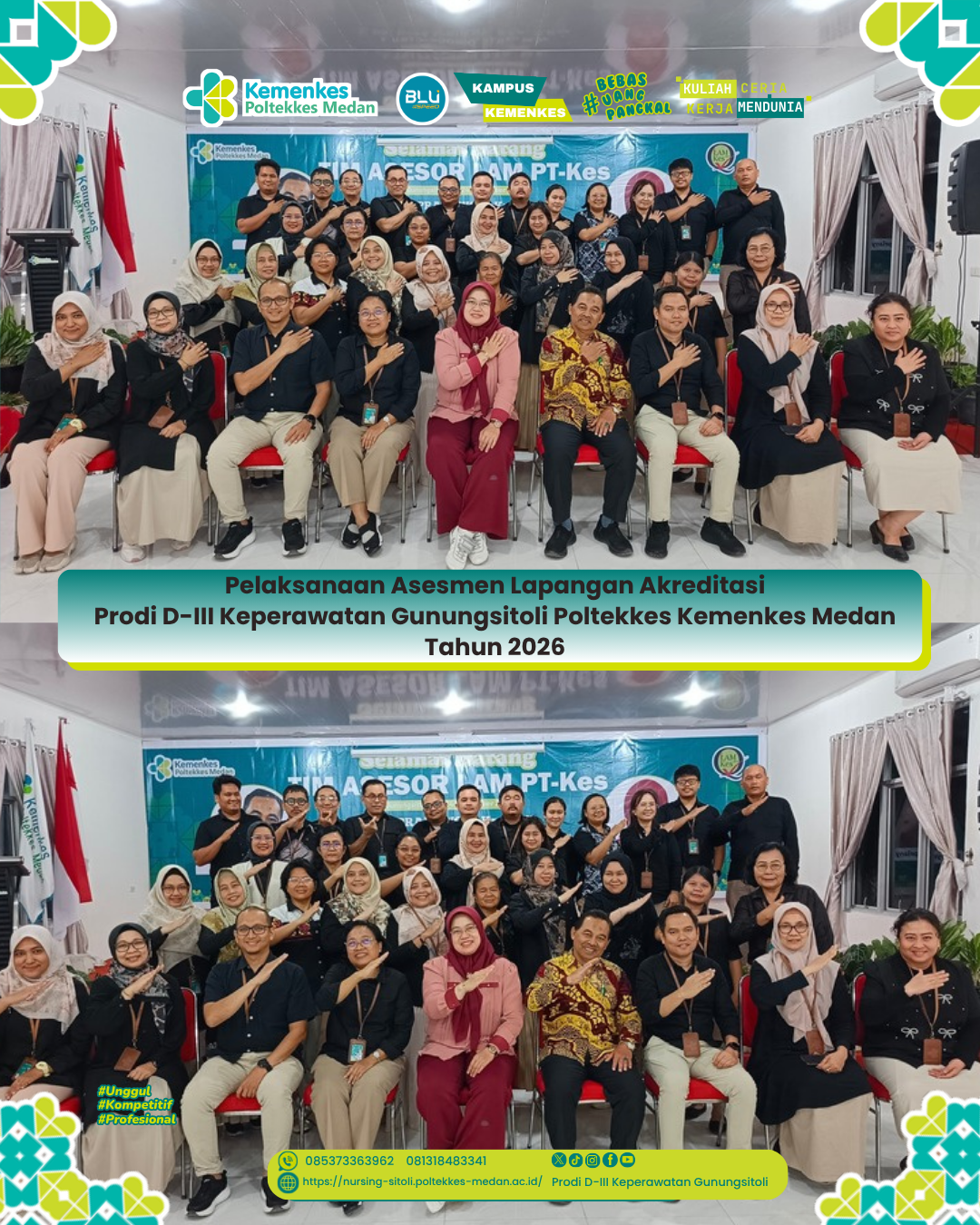 Hari ketiga Asesmen Lapangan Akreditasi Prodi D-III Keperawatan Gunungsitoli Poltekkes Kemenkes Medan Tahun 2026 bersama Tim Asesor LAM PT-Kes.
